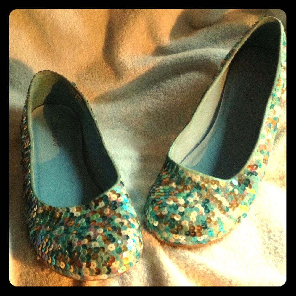 Bamboo flats with mermaid sequin colors